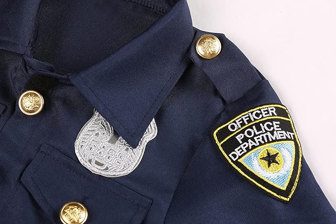 Kids Police Officer Costume Deluxe Cop Set for Halloween Cosplay Dress Up