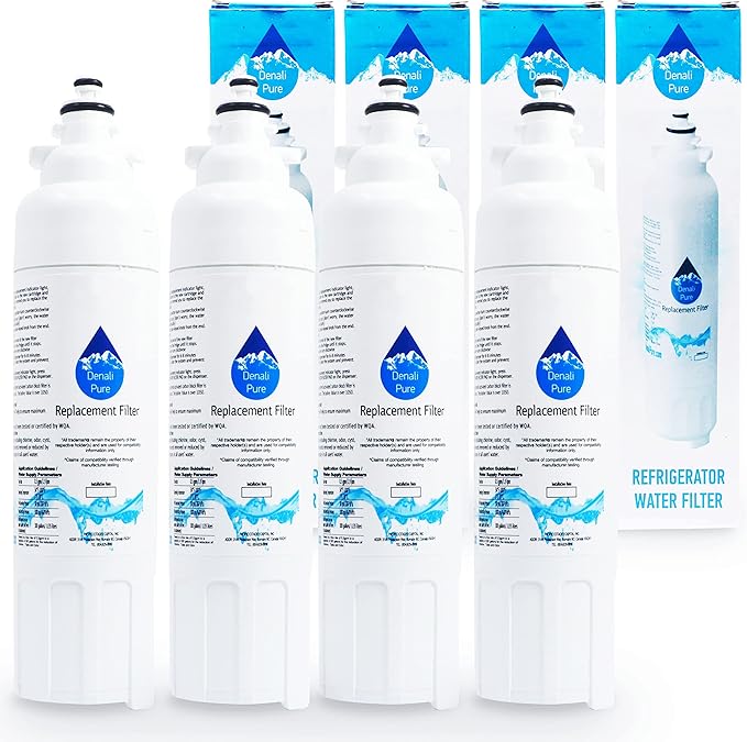 4-Pack Replacement for LG LSXS26366S Refrigerator Water Filter - Compatible with LG LT800P, ADQ73613401 Fridge Water Filter Cartridge