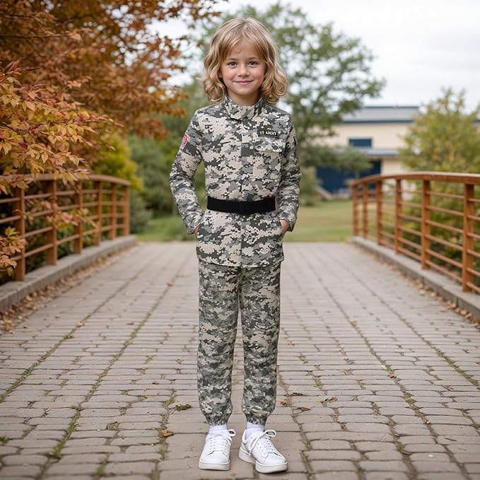 LMYOVE Boys Army Costume Soldier Outfit For kid Halloween Dress up