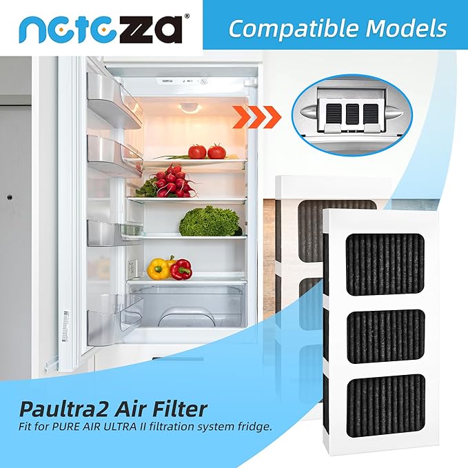 Paultra2 Refrigerator Air Filter Replacement, Compatible with Frigidaire Pureair Ultra 2, Pure Air Ultra 2, Pureair Ultra ii, and Electrolux 242047805, 5303918847, EAP12364179, 4 Pack