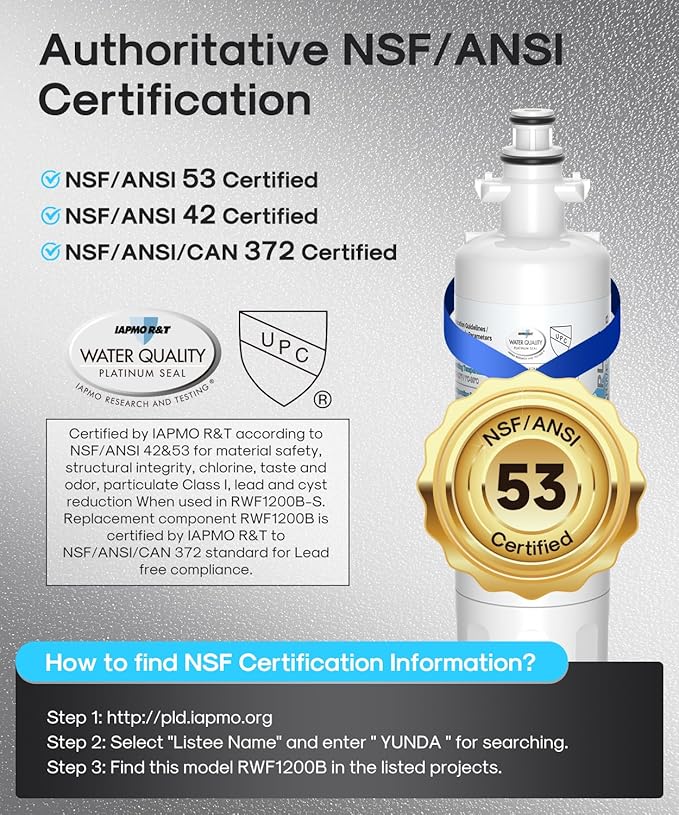 ICEPURE PLUS ADQ36006101 NSF/ANSI 53 & 42 Certified Refrigerator Water Filter, Remove Lead, Replacement for LG LT700P, Kenmore Elite 9690 469690 CLCH106 ADQ36006102 FML-3 and LT120F Air Filter, 2Combo