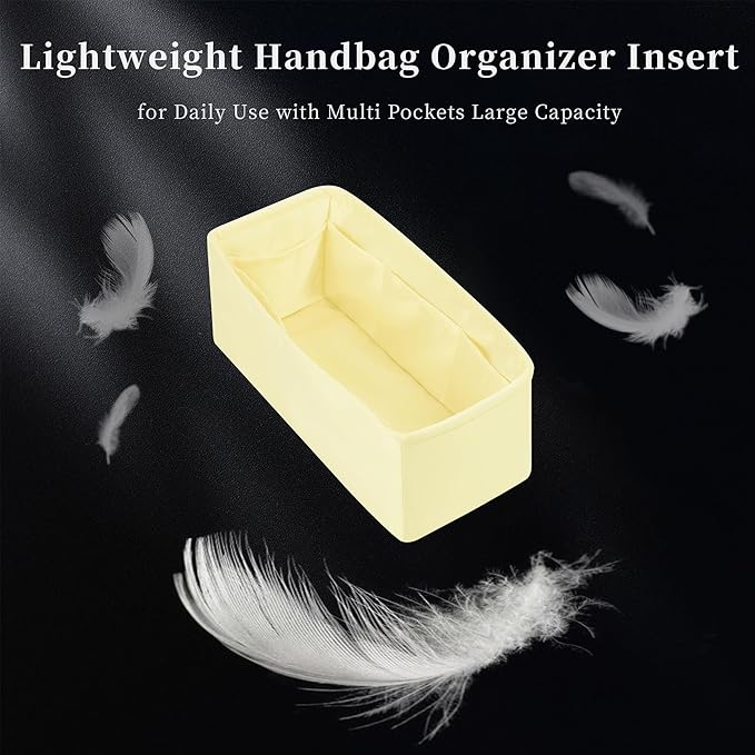 Bag Organizer Insert for Lindy34, Silky Satins Inner Bag Compatible with Lindy Bag, Lightweight Bag Storage, Large Handbag Insert with Pockets(Limoncello, Lindy34)