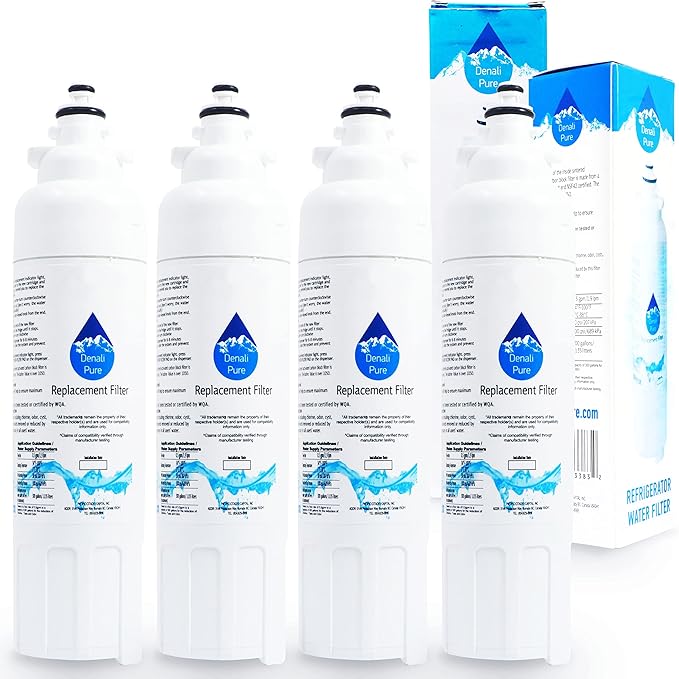 4-Pack Replacement for LG LT800P Refrigerator Water Filter - Compatible with LG LT800P, ADQ73613401 Fridge Water Filter Cartridge