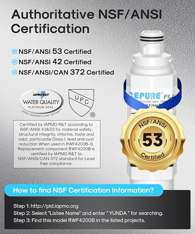 ICEPURE PLUS DA97-17376B NSF/ANSI 53 & 42 Certified Refrigerator Water Filter, Remove Lead, Replacement for Samsung HAF-QIN/EXP, DA97-08006C, RS22T5201SR, RF28R7201SR, RF28R7351SG RF32CG5400SR, 3PACK