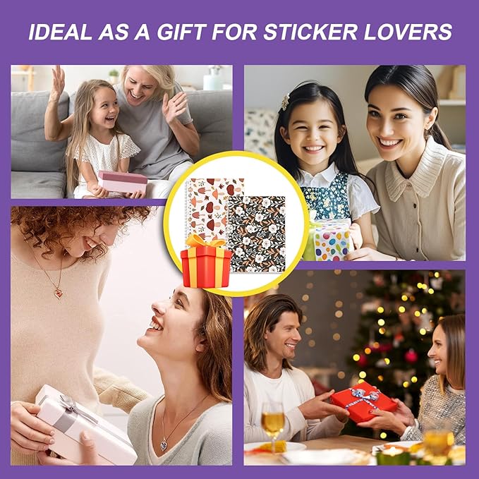 BetterJonny 2 Pcs Reusable Sticker Book Collecting Album Blank Sticker Storage Organizer Book A5 Size with 64 Sheets Release Paper for Collecting Stickers, Labels
