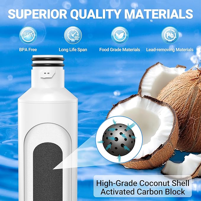 LT1000P ADQ747935 Water Filter 6-Month Replacement for LG LT1000P/PC/PCS, ADQ74793501, ADQ74793502, RWF4700AC, LFXS26973S, LMXS28626S, LRMXS2806S, LFXS28596S, LMWS27626S, Kenmore 46-9980,3 Pack