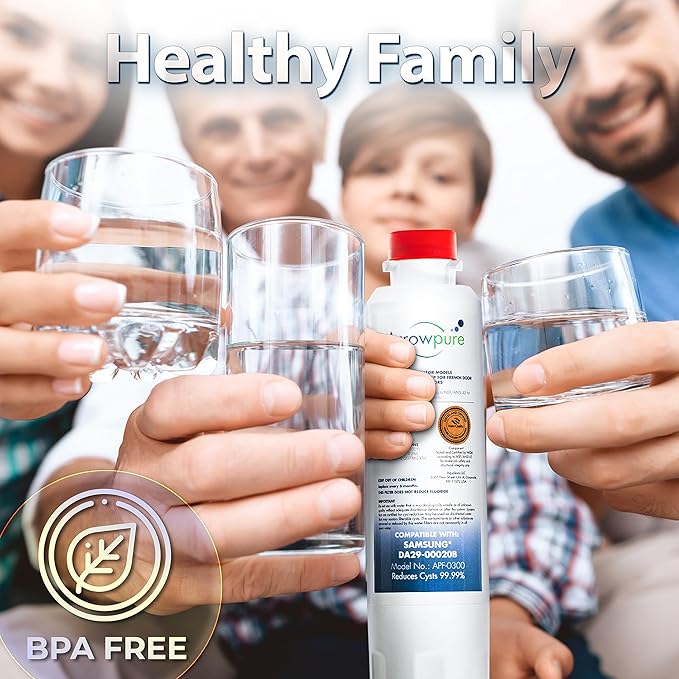 APF-0300 Fits Samsung Refrigerator Water Filter DA29-00020B Also HAF-CIN/EXP, RF28HMEDBSR, RWF0700A, RF4287HARS, RF263BEAESR, HDX FMS-2, 4-Pack