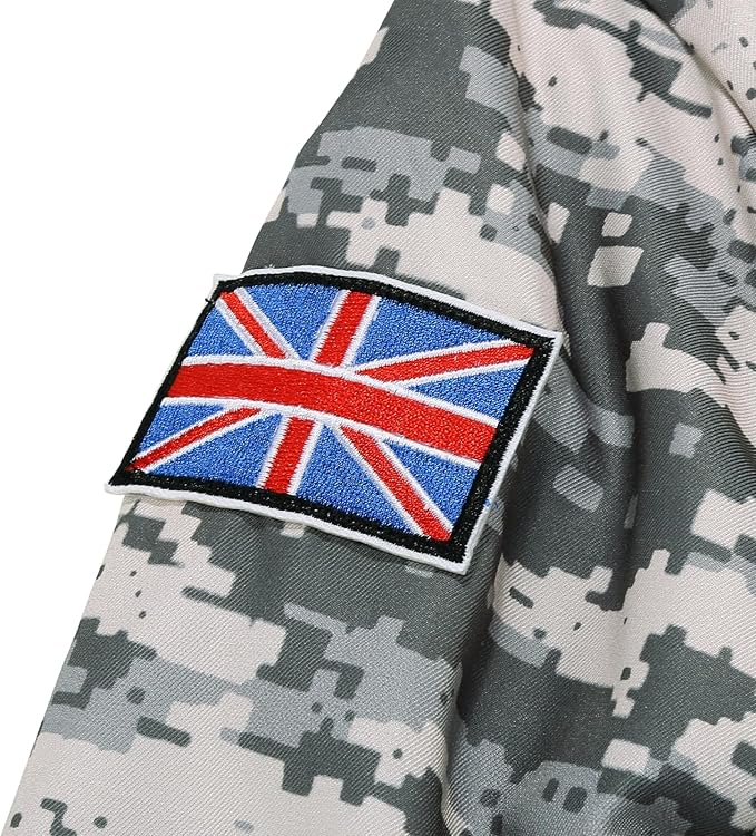 GRAJTCIN Kids Army Costume Long sleeve Halloween Party Military Soldier Dress Up Boys Costume for 4-14Y 11 PCS