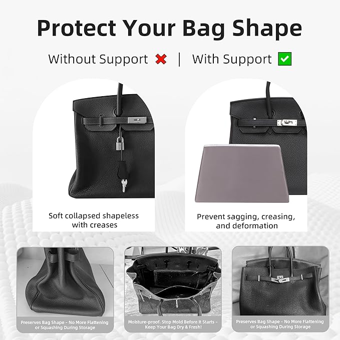 DGAZ Purse Pillow Shaper Insert,Luxury Handbag Tote Shapers, Memory Foam- Fits Birkin 25/30/35/40 Bag (Konjac Purple, BK25 Retourne)