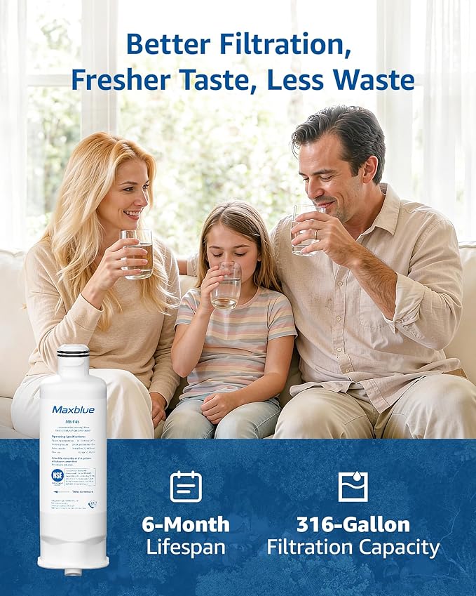 Maxblue DA97-17376B Refrigerator Water Filter, Compatible with Samsung® HAF-QIN/EXP, DA97-08006C, HAF-QIN, RF28R7201SR, RF28R7351SG, RF23M8070SR, MB-F45, 3 Filters