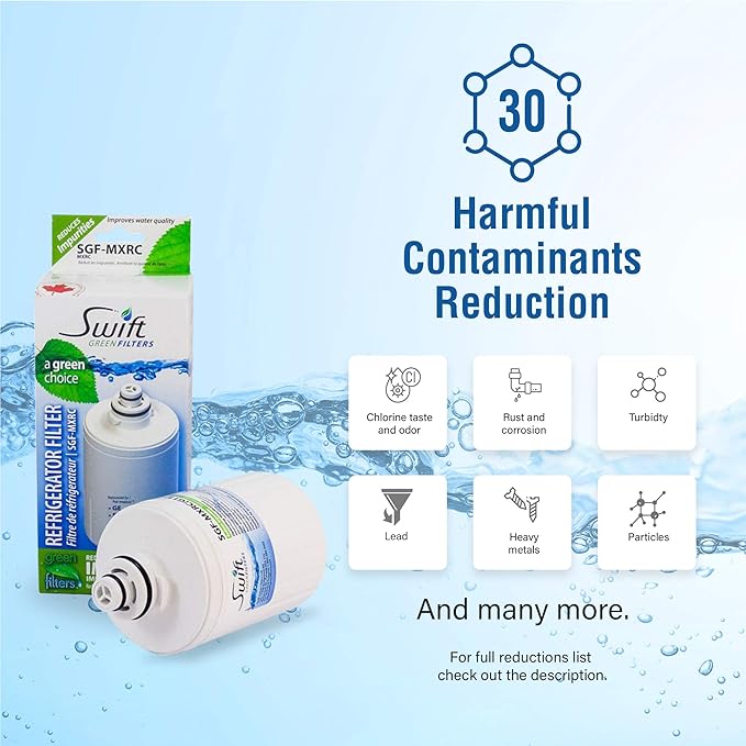 Swift Green Filters SGF-MXRC Compatible Refrigerator Water Filter for GE Smartwater FXRC, MXRC 46-9905, Made in USA,(1 Pack)