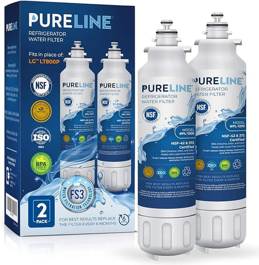 Pureline LT800P Replacement Kenmore 9490, Kenmoreclear 46-9490, LG LT800P, ADQ73613401, ADQ73613402, ADQ73613408, ADQ75795104, LSXS26326S, LMXC23746S, LMXC23746D, Refrigerator Water Filter (2 Pack)