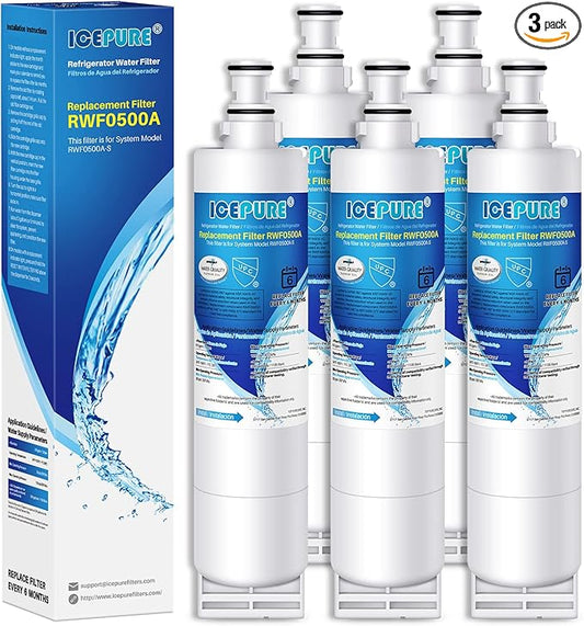 ICEPURE 4396508 Replacement for Whirlpool 4396510, EDR5RXD1, NLC240V, PNL240V, 4396508p, 4396547, 4392857,4396510p, 9010, LC400V, WF-NLC240V,46-9010, Everydrop Filter 5 Refrigerator Water Filter,3PACK