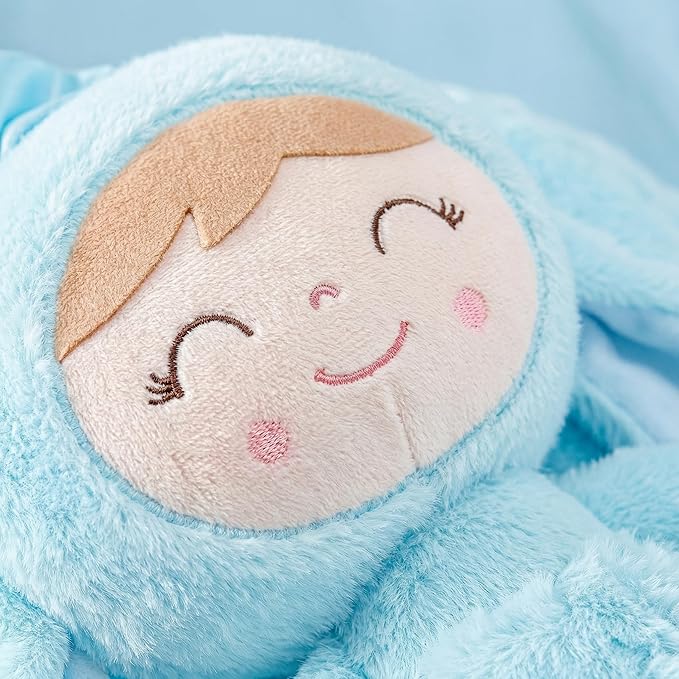 Gloveleya Back to School Gifts for Girls Toddler Backpack Kids Backpack Baby Girl Gift Plush Bag with Pure Blue Rabbit Doll Aged 2+