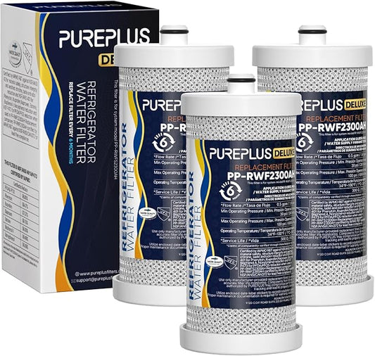 PUREPLUS WF1CB NSF 401 & 473 & 53 & 42 Certified Replacement for Frigidaire PureSource WFCB, RG100, NGRG2000, WF284, Kenmore 9910, 469910, 469906, RF100, 9913, RWF2300A Refrigerator Water Filter,3Pack