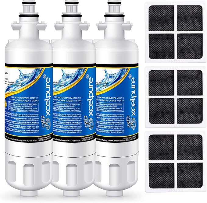 EXCELPURE ADQ36006101 Replacement for LT700P, Kenmore 469690, ADQ36006102, LFXS30766S, LFX31925ST, LFX31945ST, RWF1052, LT120F, 469918, Refrigerator Water and Air Filter Combo, 3PACK