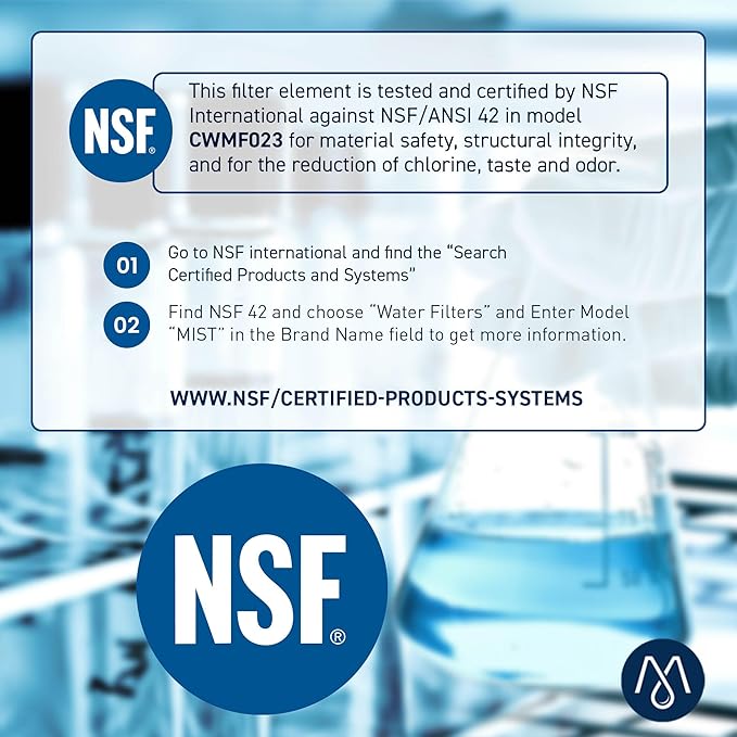 Mist HAF-QIN/EXP Refrigerator Water Filter Replacement for Samsung DA97-17376B, DA97-08006C, Refrigerators RF23M8570SR, RF28R7351SR – NSF 42 Certified – 3 Pack