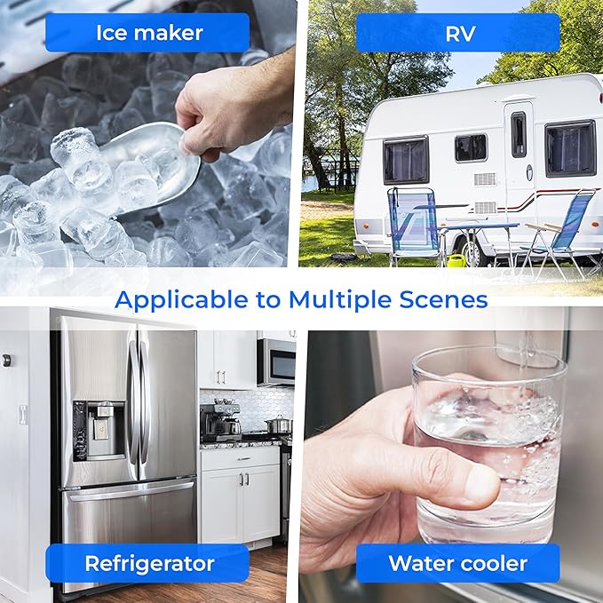 Waterdrop INL Inline Water Filter for Refrigerator and Ice Maker, 1 Year NSF Certified High Capacity Drinking Water Filtration System, Reduces Chlorine, Sediment, Bad Taste & Odor