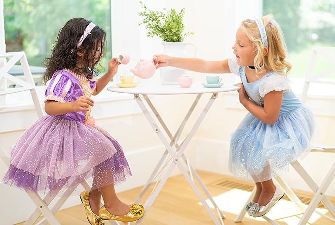 Little Adventures Cinderella Princess Party Dress - Machine Washable Child Pretend Play Costume Outfit with No Glitter