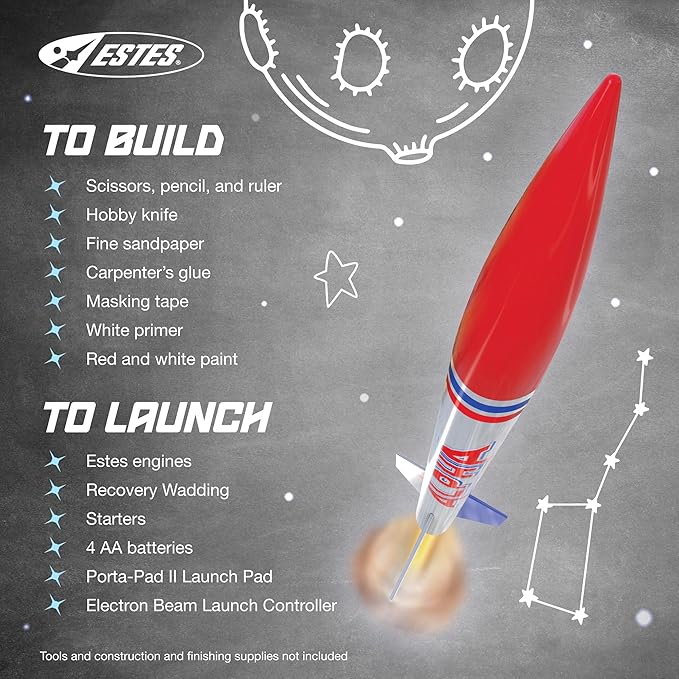 Estes 1756 Bulk Pack of 12 Alpha Rocket-Building Kits, Intermediate Flying-Rocket Model Kits for Ages 10+