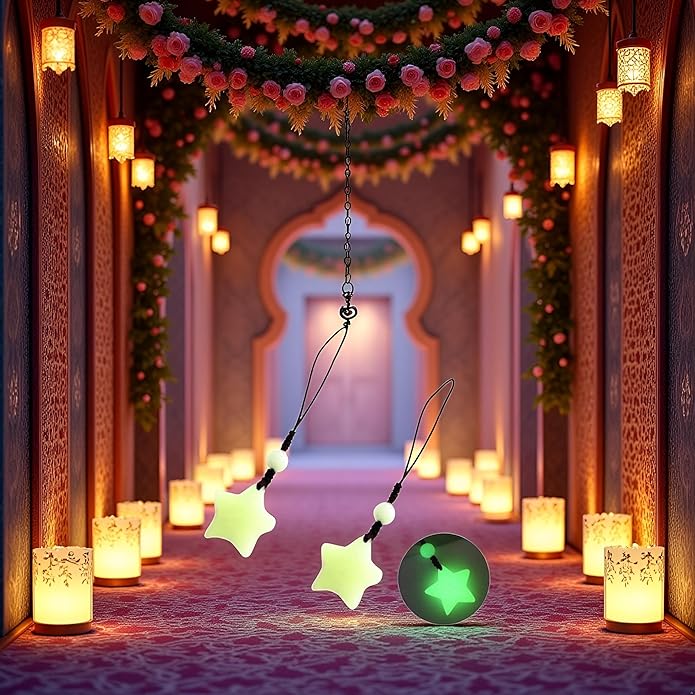 2Pcs Luminous Star Keychain Fashion Handbag Pendant Unisex Key Chain Charm Key Chain Glow In The Dark Couple Pendant Accessory and Keychain Carabiners Outdoor Recreation