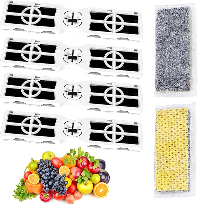 2 Pack Replacements for Frigidaire PureAir PK-2 Produce Keeper Plus and 4 Pack Replacements for Frigidaire PureAir AF-2 Air Filter, Compatible with Frigidaire Crisp Seal Fresh System (AF-2)