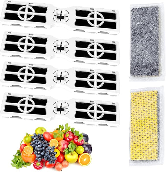 2 Pack Replacements for Frigidaire PureAir PK-2 Produce Keeper Plus and 4 Pack Replacements for Frigidaire PureAir AF-2 Air Filter, Compatible with Frigidaire Crisp Seal Fresh System (AF-2)