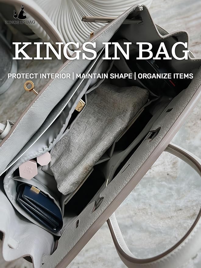 Purse Organizer Insert for Birkin 20/25/30/35, Lightweight & Soft Satin Organizer Insert with Pockets for Woman Bags, Ideal for Travel, Shopping, and Daily Use, Multicolor Options(Custom)