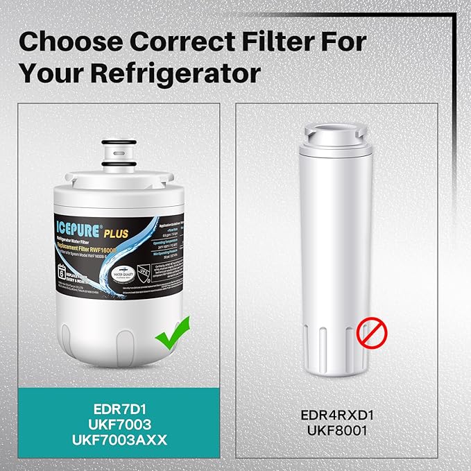 ICEPURE Refrigerator Water Filter Replacement for Maytag UKF7002AXX, Whirlpool EDR7D1, UKF7003AXX, UKF7002, 7003AXXP, UKF7001AXX, UKF6001AXX, UKF5001 Water Filter, 1PACK