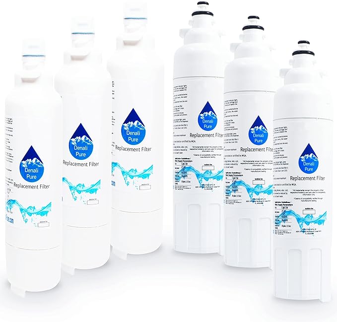 6-Pack Replacement for LG ADQ73613401 Refrigerator Water Filter - Compatible with LG LT800P, ADQ73613401 Fridge Water Filter Cartridge