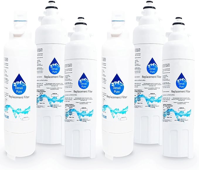 6-Pack Replacement for LG LMXS30776S Refrigerator Water Filter - Compatible with LG LT800P, ADQ73613401 Fridge Water Filter Cartridge
