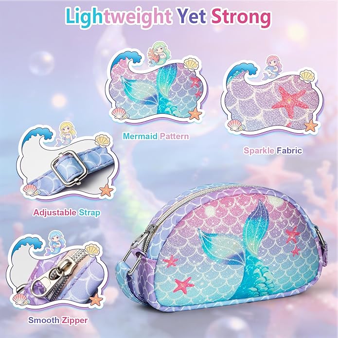 Toddler Purse Easter Basket Stuffers Gifts for Kids: 2 3 4 5 6 7 8 Year Old Girl Birthday Gift, Rainbow Crossbody Bag