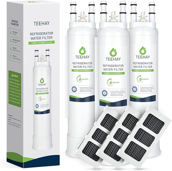 TEEHAY PWF-1 FPPWFU01 Water Filter & PureAir Ultra II PAULTRA2 Air Filter Combo, Compatible with Frigidaire FRIGCOMBO13, FRSS2623AD, FRSS2623AS, FRSS2623AW, FRSS2633AS, 3 Combo