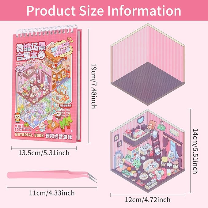 20 Sets Sticker Therapy DIY 3D Mini Scene Book: 1000+ Premium Removable Stickers for Anxiety Relief, Creative Scrapbooking Reusable Stress Relief Activities for Adults and Teens