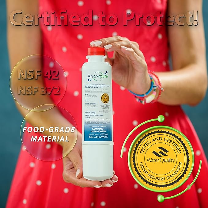 APF-0300 Fits Samsung Refrigerator Water Filter DA29-00020B Also HAF-CIN/EXP, RF28HMEDBSR, RWF0700A, RF4287HARS, RF263BEAESR, HDX FMS-2, 5-Pack