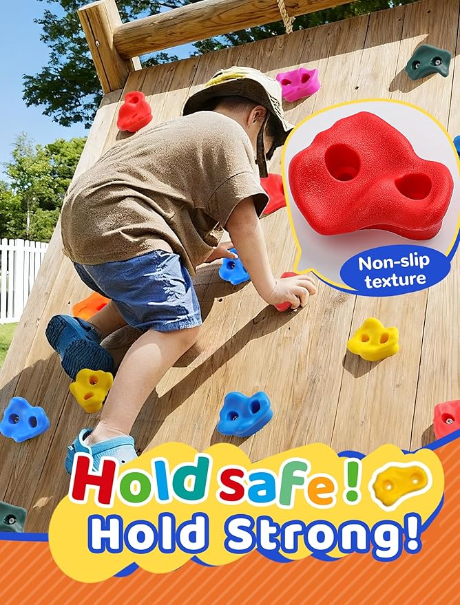 Trymaker Rock Climbing Holds, 30PCS Climbing Wall for Kids, Climbing Set for Adult Indoor and Outdoor(Small Size)