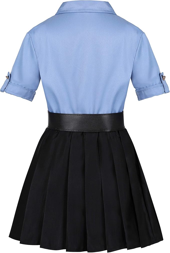 Girls Police Officer Costume Kids Cop Uniform for Girls Cop Cosplay Halloween Costume