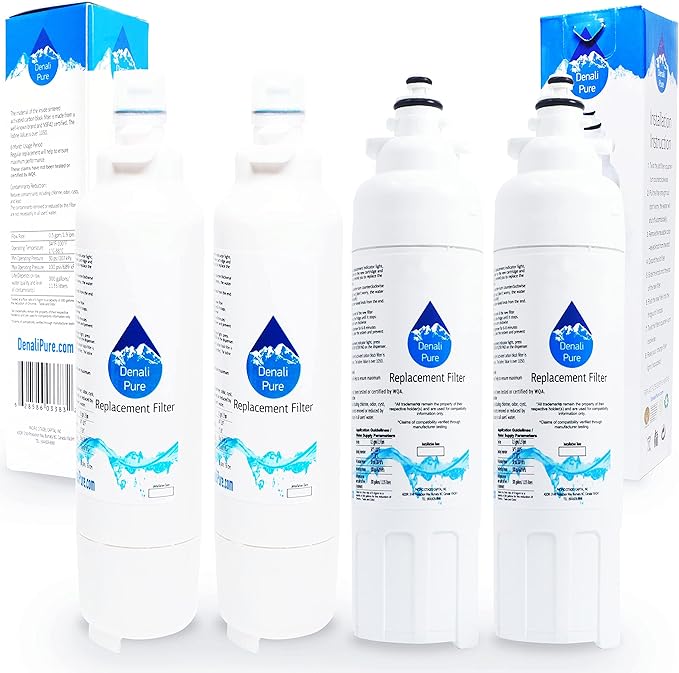 4-Pack Replacement for LG LMXS30746S Refrigerator Water Filter - Compatible with LG LT800P, ADQ73613401 Fridge Water Filter Cartridge