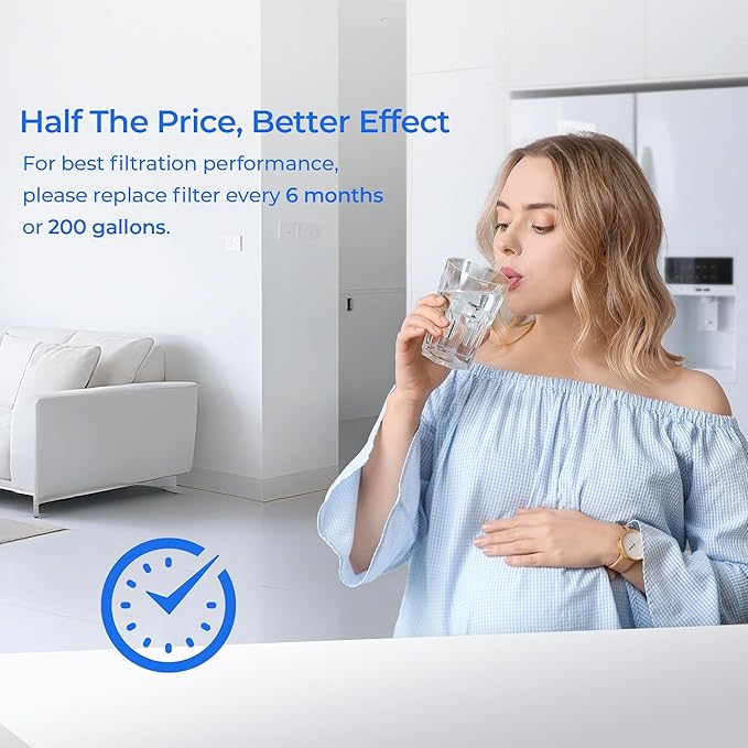 TEEHAY W10413645A Water Filter 2 Replacement, Compatible with Everydrop Filter 2, EDR2RXD1, Whirlpool WHR2RXD1, P9KB2L, P9RFKB2L, Whirlpool WRX986SIHZ, WRF757SDHZ, WRF767SDHZ, WRF736SDAM, 3 Pack