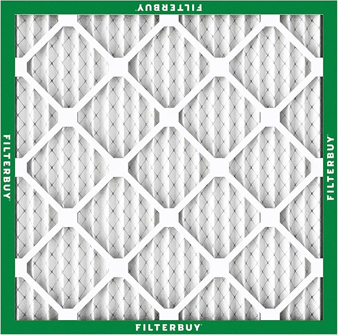 Filterbuy 25x25x1 Air Filter MERV 8 Essential Dust & Allergy Defense (3-Pack), Electrostatic Pleated HVAC AC Furnace Filters Replacement (Actual Size: 24.50 x 24.50 x 0.75)