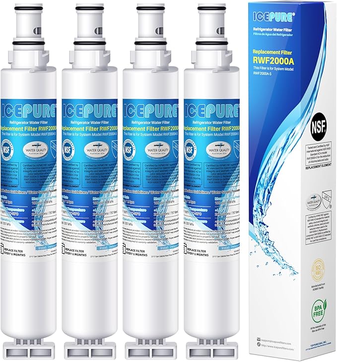 ICEPURE 4396701 Replacement for Kenmore 9915, 469915 Whirlpool EDR6D1,FILTER 6,RWF2000A,4396702, SGF-W10,L200V,WF-LC120V,WF293, WF-L200,LC200V,2301706,EFF-6001A, WFL200 Refrigerator Water Filter 4PACK