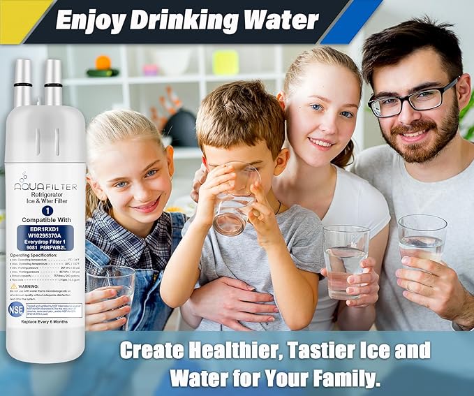 FILTER1 W10295370 A Refrigerator Water Filter Replacement Compatible for EDR1RXD 1 WATER FILTER W10295370 A Refrigerator Models (1-PACK)