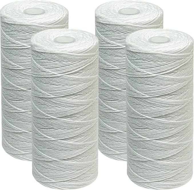 CFS – Polypropylene String Wound Water Filter Cartridges Compatible with Culligan Sediment Filter, Heavy Duty Well Water Filter Models – Whole House Replacement Filter Cartridge – 5 Micron (4 Pack)