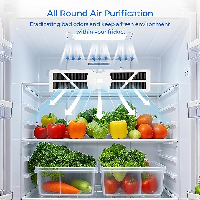 TEEHAY PWF-1 FPPWFU01 Water Filter & PureAir AF-2 FRGPAAF2 Air Filter Combo, Compatible with Frigidaire FRIGCOMBO6, FRFC2323AS, FRFG232LAF, FRFN2823AS, FRFS2823AD, FRFS2823AS, FRFS2823AW, 1 Combo