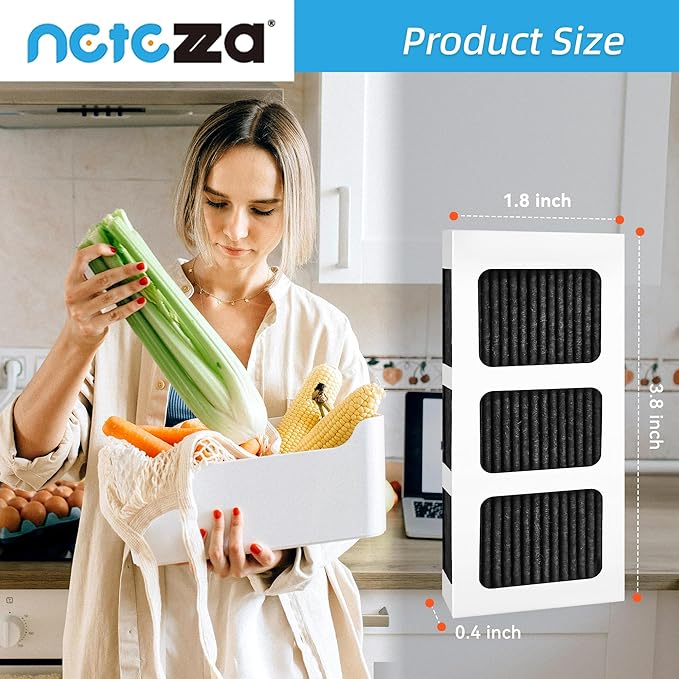 Netezza Paultra2 Refrigerator Air Filter Replacement, Compatible with Frigidaire Pureair Ultra 2,Pure Air Ultra 2,Pureair Ultra ii,and Electrolux 242047805,5303918847,EAP12364179, 6 Pack
