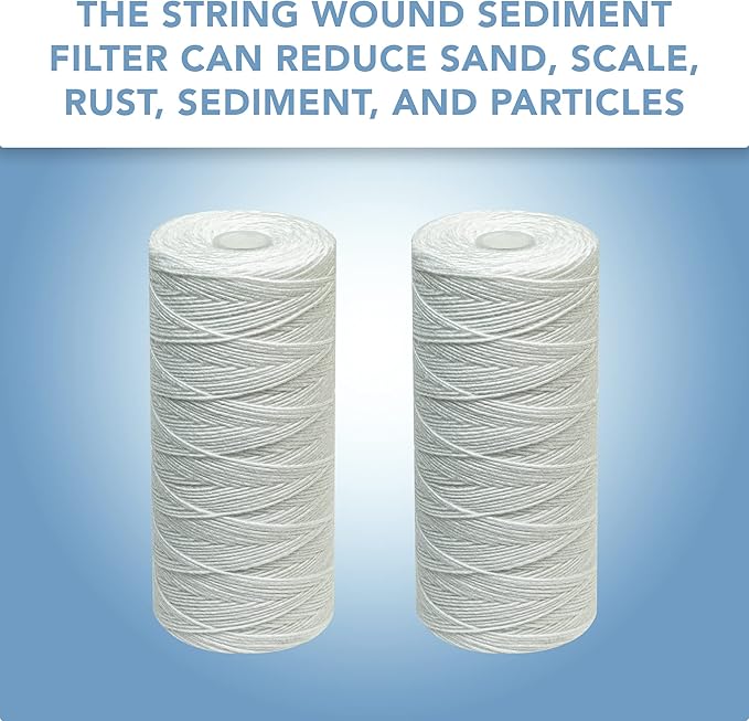 CFS – Polypropylene String Wound Water Filter Cartridges Compatible with Culligan Sediment and Heavy Duty Well Water Filter Models – 5 Micron Replacement Filter – Whole House Filter – 2 Pack