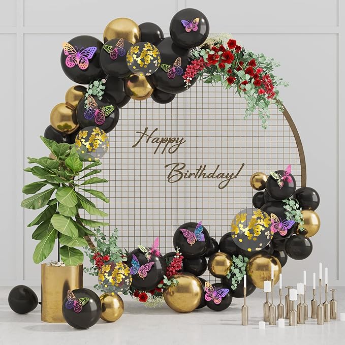 SAOROPEB 3D Butterfly Wall Decor 48 Pcs, 4 Styles, 3 Sizes, Purple Butterfly Decorations for Birthday Parties, Removable Stickers