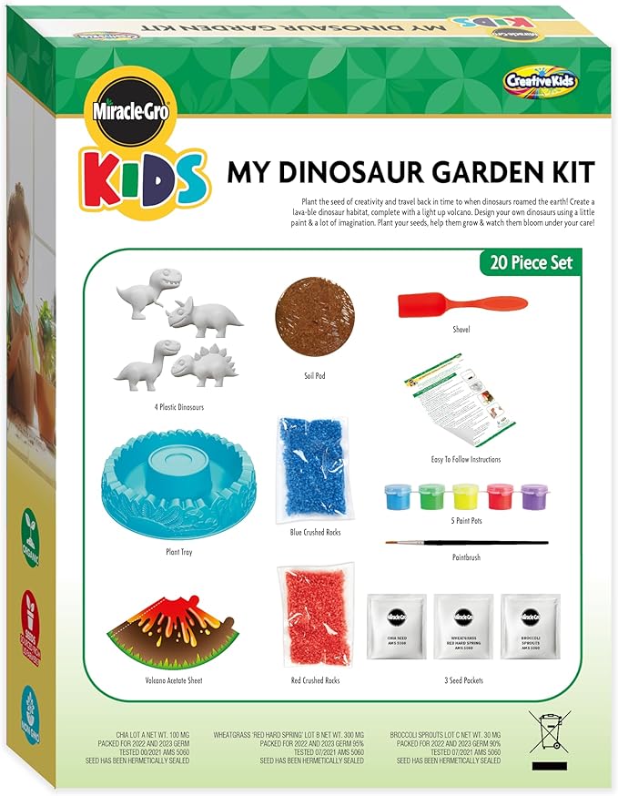 Creative Kids Miracle GRO Dinosaur Garden Kit, Multicolor