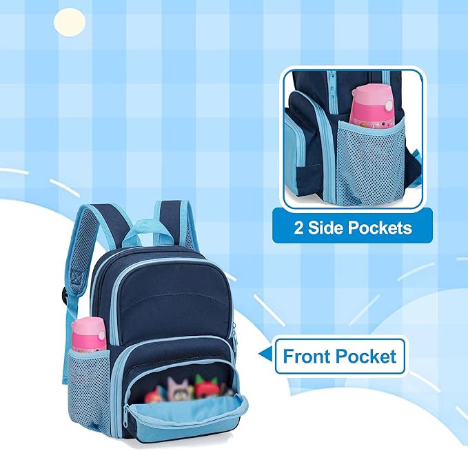 LoDrid Backpack Compatible with Tonie Box 2/1, Carrying Case with Multiple Pockets for Headphones, Charger and Accessories, Storage Bag for Audio Player Starter Set, Navy Blue (Patented Design)