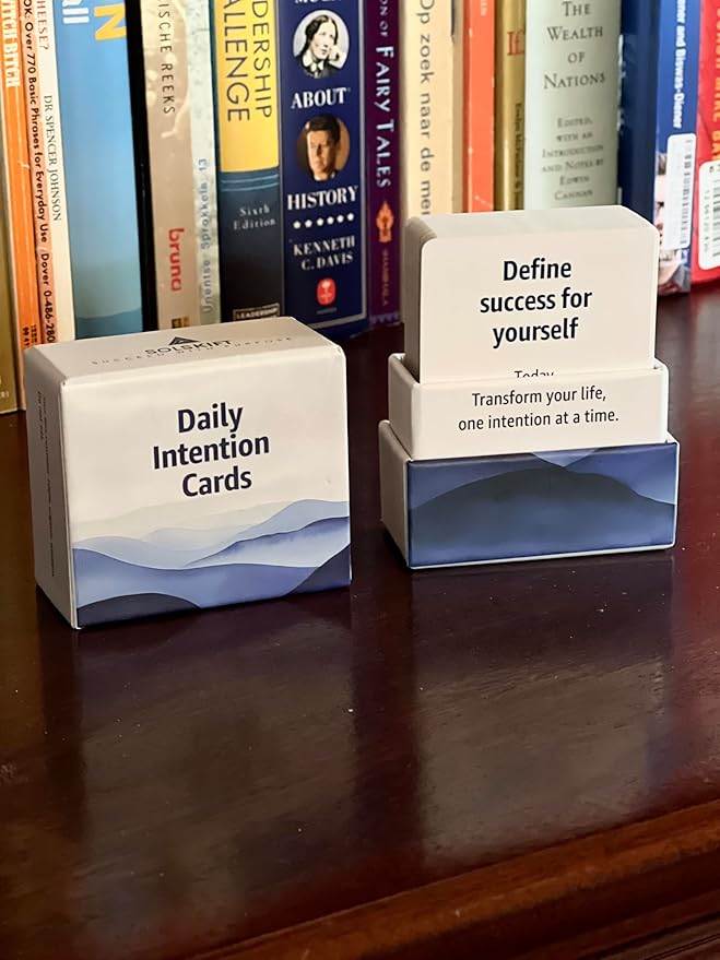 Daily Intention Cards - 80 Mindful Prompts to Pause, Reset & Find Calm | Pick One Morning Card, Reflect at Night | Desk Companion for Journaling, Meditation & Anxiety Relief | Self-Care Gift Deck